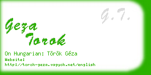 geza torok business card