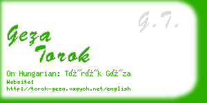 geza torok business card
